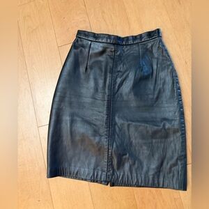 Vintage 80s black leather mini skirt Sz 3/4 XS North Beach Leather Michael Hoban